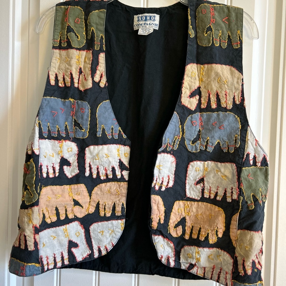 Vintage SOHO Compagnie Hand Sewn Vest Made In India Women’s Size Medium
